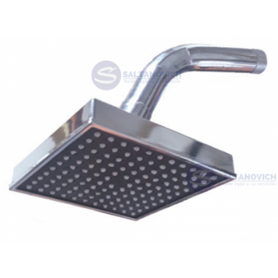 Duchador Flor Ducha + Caño Mozart Cuadrada 10x10cm Pvc Cromo
