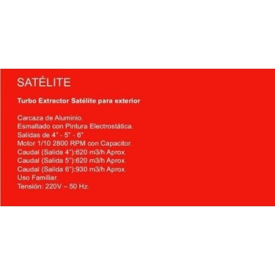 Extractor Cocina Aereo Satelite 4´ Anderson 700m3/h Exterior