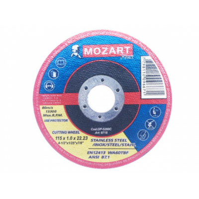 Disco De Corte Metal Mozart Extrafino 115 X 1,0mm Unidad