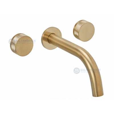 Grifería Lavatorio Pared Peirano Fabric Gold Cierre Cerámico