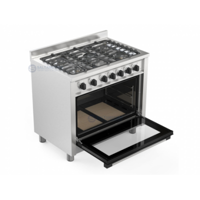 Cocina Barbacoa B90T Multigas 5 Hornalla 90Cm Reja Fundición