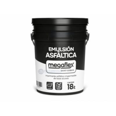 Emulsión Asfáltica Megaflex 18lts Impermeable Base Acuosa