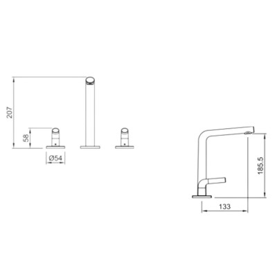 GRIF BAÑO PEI CC LIVE BLANCO WHITE LEVER (LAVAT MESADA)