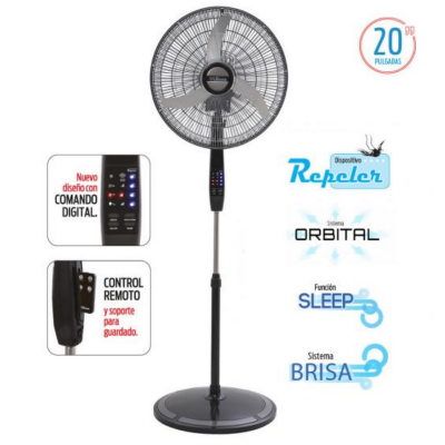 Ventilador De Pie Liliana Vpd20r Comando Digital 90 Watts