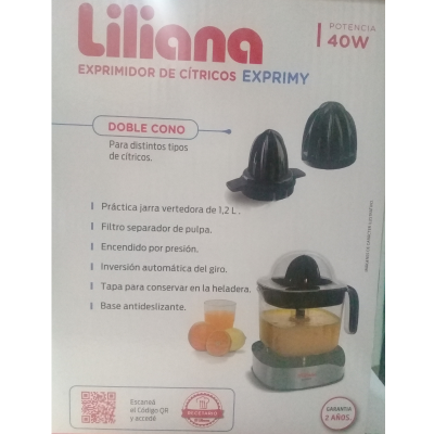 Exprimidor Cítrico Liliana Exprimy Ae921 1,2l 40w Doble Cono