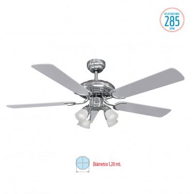 Ventilador Techo Liliana VTHM415 Luz Reversible Silver/Negro