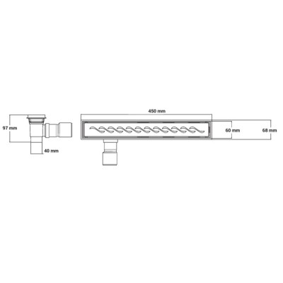 Desagüe Lineal Atrim Rio Ondas 45cm Inox/pvc Dpp450t07