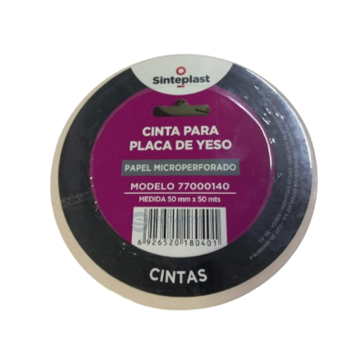 Cinta Para Placa de Yeso Sinteplast Papel Microperforado 50mmx50mts