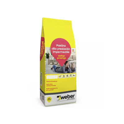 Pastina Weber Prestige 2kg P/Porcelanatos Color Blanco Nieve