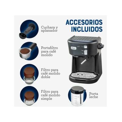 Cafetera Oster Espresso Espumador 15 Bares Negra Bvstem5501b