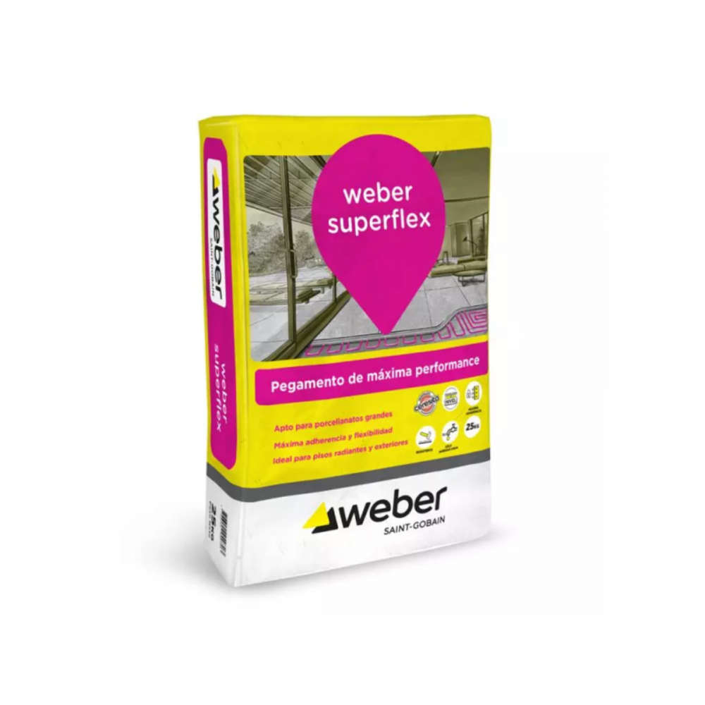 Pegamento Weber Superflex 25kgs Adhesivo Interior Exterior