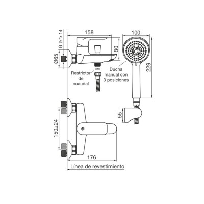 Monocomando Para Ducha Exterior Coty FV 0310/D9