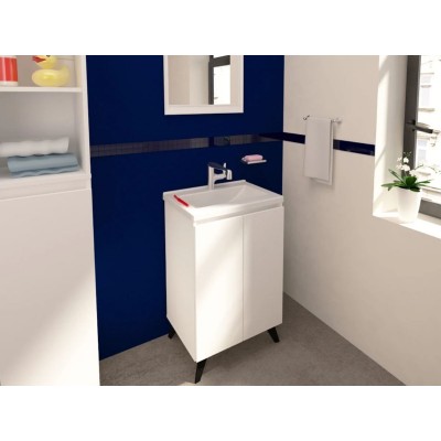 Mueble de Baño Centro Estant Blanco 50cm Bacha Acrilica 1A