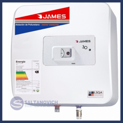 Termotanque Electrico James 30 Ltrs Cuadrado Regulador Temperatura 1500W
