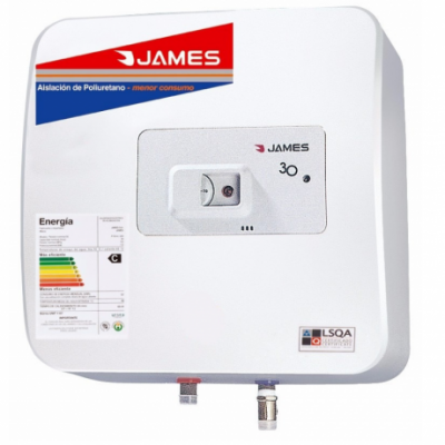 Termotanque Electrico James 30 Ltrs Cuadrado Regulador Temperatura 1500W