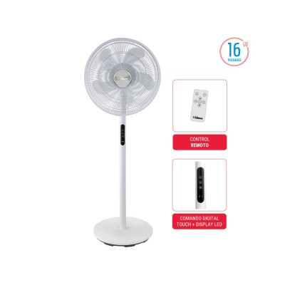 Ventilador de Pie Liliana 16" con Comando Digital Touch VP16D