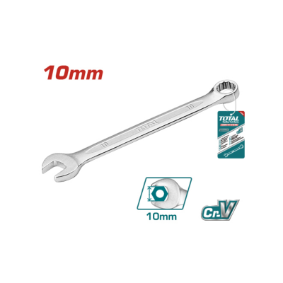 Llave Combinada Acodada 10mm Total Industrial Tcspa101