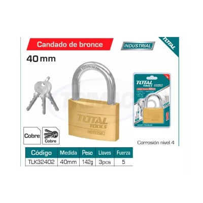 CANDADO 40MM TOTAL INDUSTRIAL TLK32402