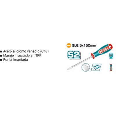 DESTORNILLADOR PLANO 6.5MM X 125MM TOTAL INDUSTRIAL TSDSL6150