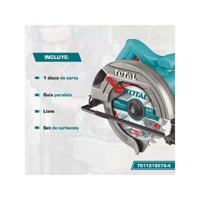 Sierra Circular De Mano Total Industrial Con Disco 185mm 1200w