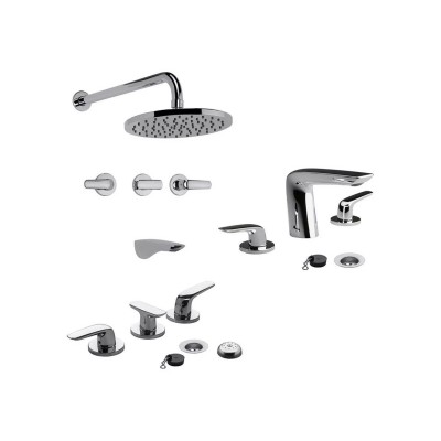 COMBO GRIFERIA  BAÑO FV EPUYEN COMPLETO TRADICIONAL LAV+DUCH EMBUTIR+BID (NO MONOCOMANDO)