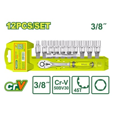 SET DE TUBOS 3/8 12 Pcs DYLLU DTST3212