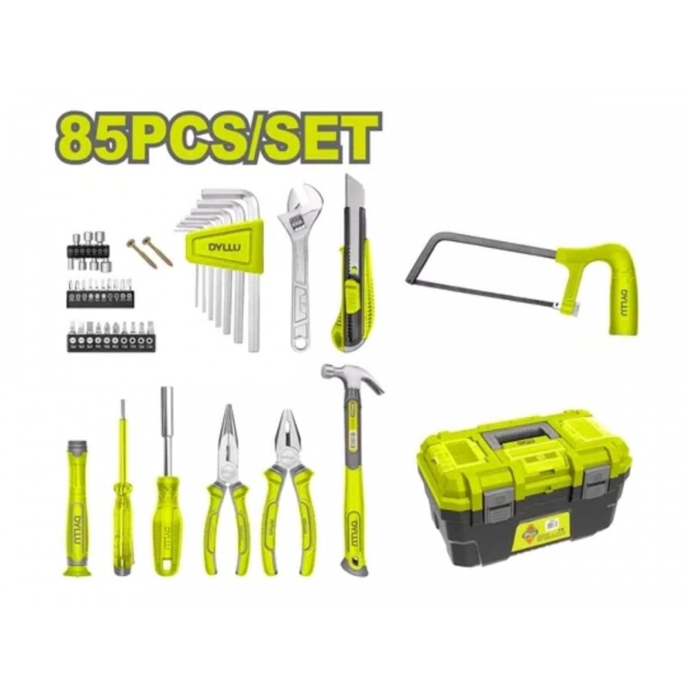 CAJA DE HERRAMIENTA PLASTICA Con HERRAMIENTAS 85 Pcs DYLLU DTHS3B85