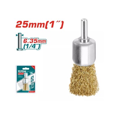 CEPILLO DE BRONCE RIZADO 25MM PARA TALADRO TAC37011 TOTAL