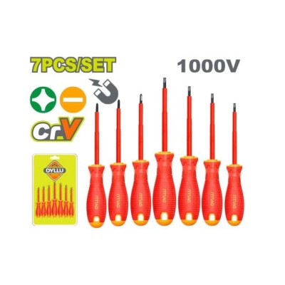 DESTORNILLADOR KIT DE 7 ud AISLADO DYLLU DTSS7407 PARA ELECTRICIDAD