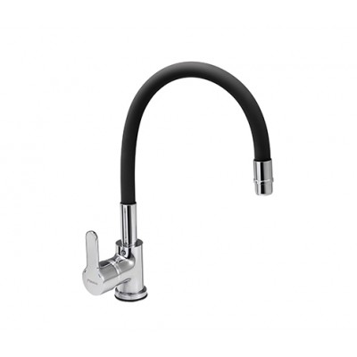 Monocomando Mesada Piazza Emblem Manguera Negra Extensible