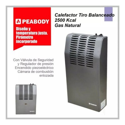 Calefactor Peabody Tiro Balanceado 2500kcal A Gas