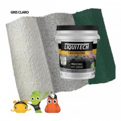 Impermeabilizante Exterior Liquitech Cauchogoma Para Techos Color Blanco Acabado Mate 20l 20kg