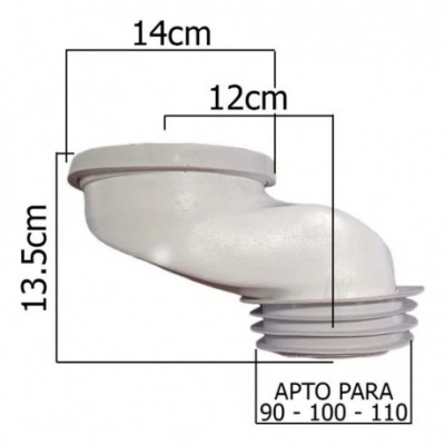 Desplazador De Inodoro 12cm Extralargo Pvc Con Goma