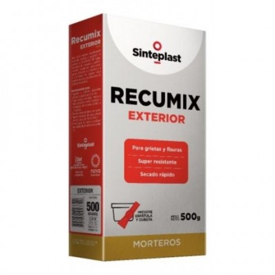 Mezcla Cementicia Plástica Recumix Exterior 500gr Color Gris