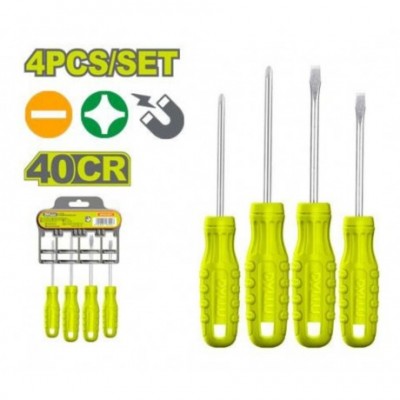 Kit Juego De 4 Destornilladores Cromo-v Dyllu By Total