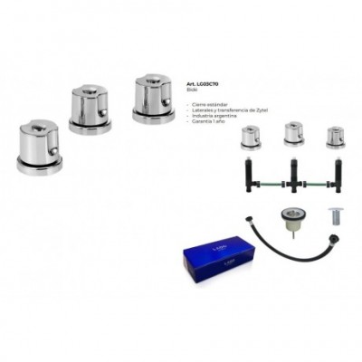 Grifería Bidet Lago Berna Cromo Lg03c70