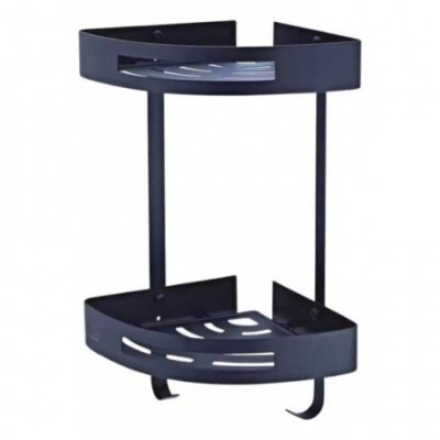 Organizador Esquinero 2 Estante Acero Negro Daccord Baño