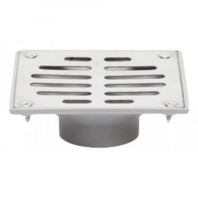Receptáculo Desagote Pvc Reja Recto De Acero Inoxidable