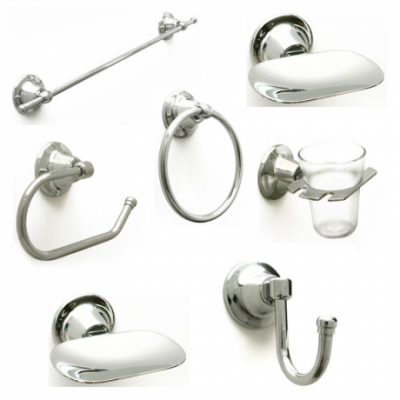 Kit De Accesorios Baño Delta Greta 8 Piezas Cromo Metálico