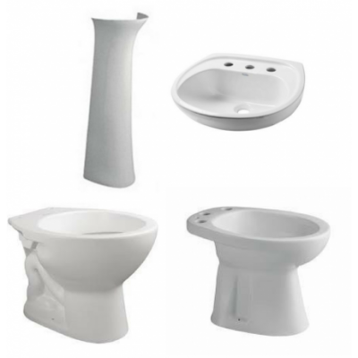 Combo Inodoro + Bidet + Columna + Lavatorio Ferrum Andina