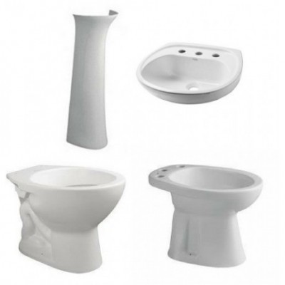 Combo Inodoro + Bidet + Columna + Lavatorio Ferrum Andina