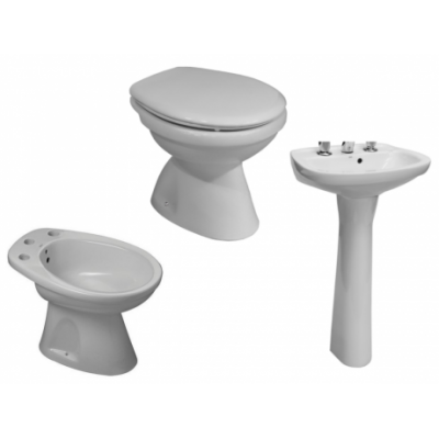 Combo Roca Capea Inodoro Corto + Bidet + Lavatorio + Columna