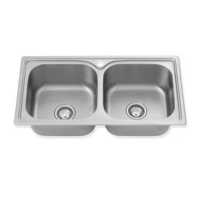 Bacha De Cocina Starken Doble 76x41x20 Acero Inoxidable