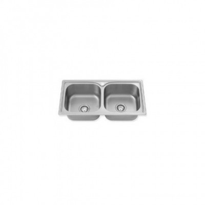 Bacha De Cocina Starken Doble 76x41x20 Acero Inoxidable