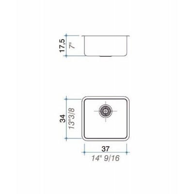 Bacha Johnson Simple Q37 37x34x18 Acero Inox