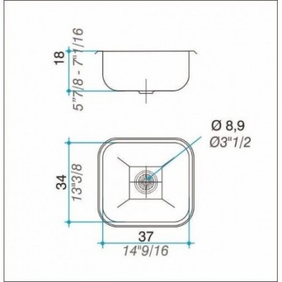 Bacha Cocina Johnson Simple E37/18 37x34x18 Acero Inoxidable