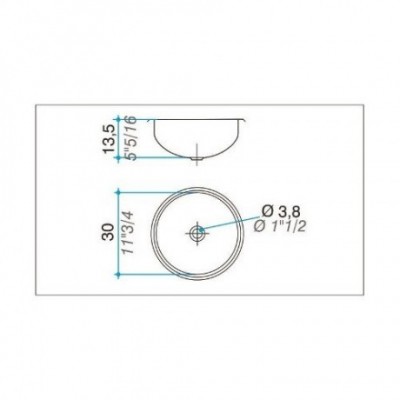 Bacha De Baño Redonda Johnson Acero Inoxidable 30x13,5 Cm