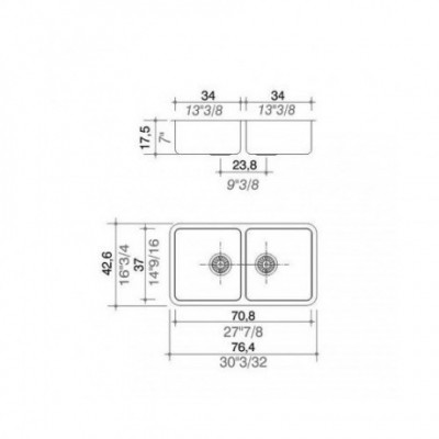 Bacha Doble Cocina Johnson Q76 Monocomando Peirano Cuadrado