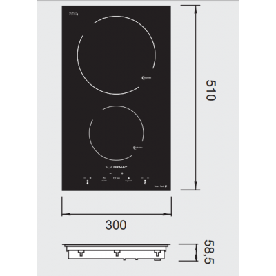 Anafe Placas de Inducción Ormay Smart Cook 12 2 Hornallas
