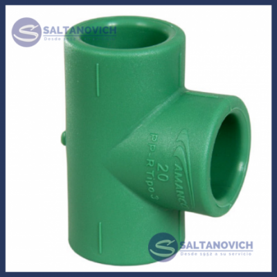 Tee Fusión 25 mm Reducción Verde HHH  Amanco